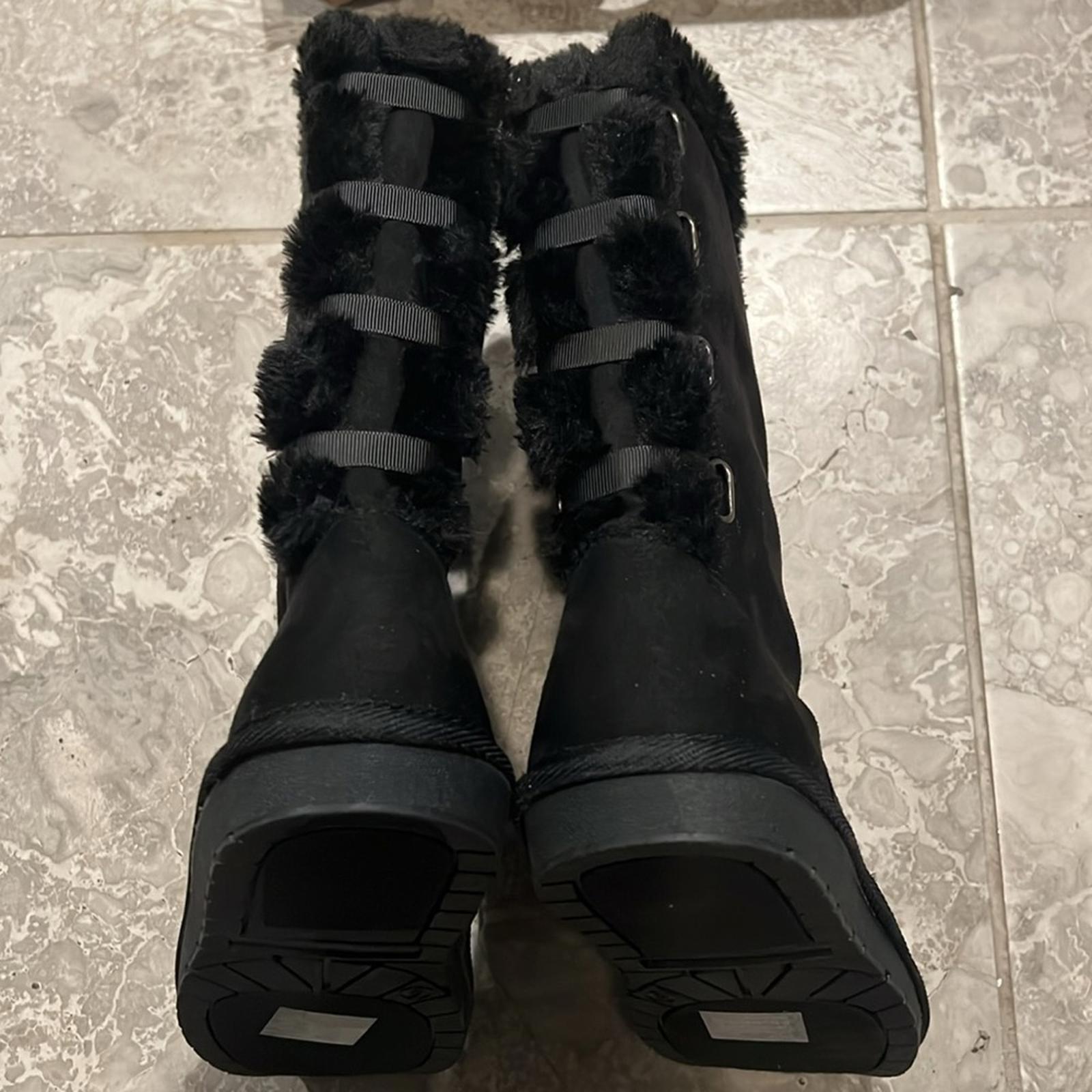 Sugar Panthea Microsuede Faux Fur Shearling Boots in Black Size 6 New in Box