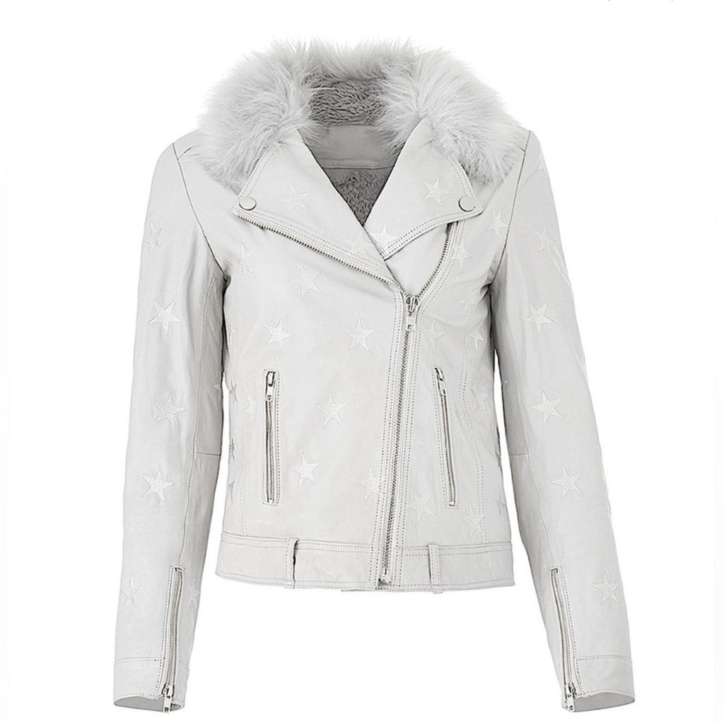 Samantha Sipos Seeing Stars Lambskin Leather Jacket, Size Small Retail $1,895