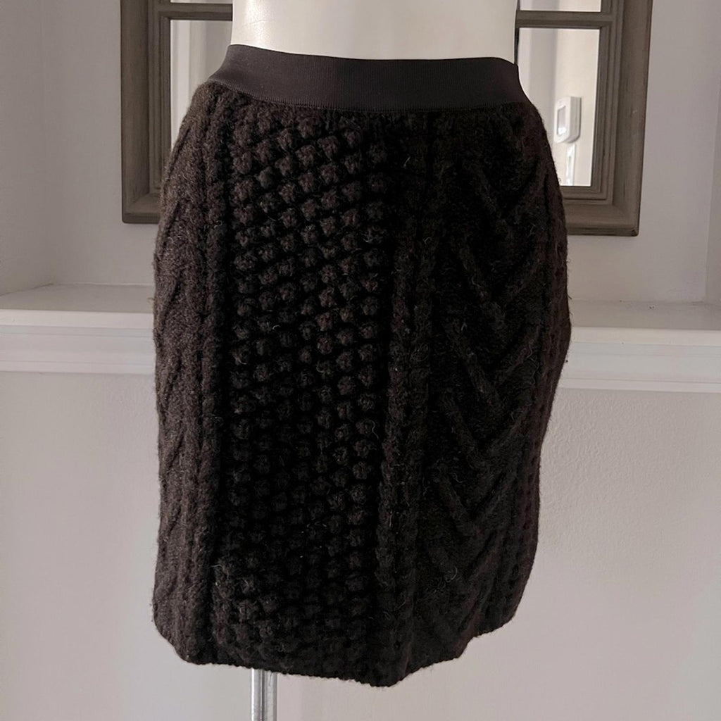 NEW Bottega Veneta Brown Wool Mini Skirt, Size Small New w/o Tag, Retail $990