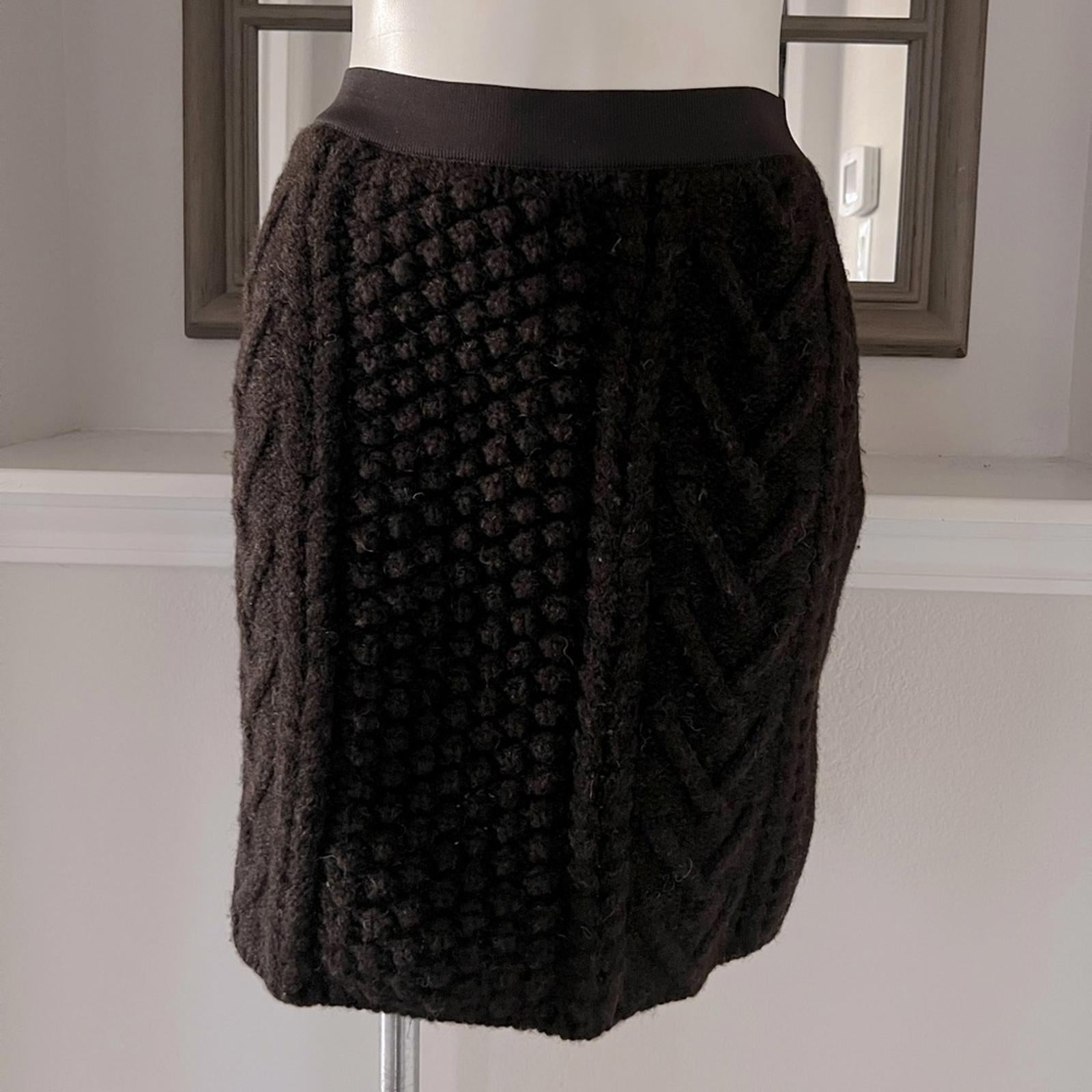 NEW Bottega Veneta Brown Wool Mini Skirt, Size Small New w/o Tag, Retail $990