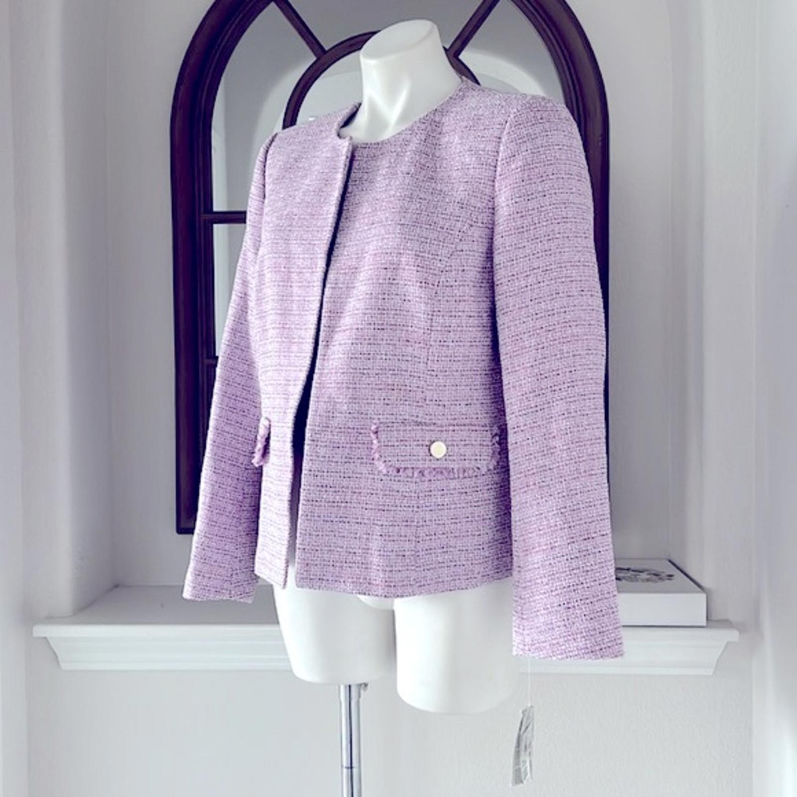 KASPER Barbara Jacket, Tweed in Lavender Mist, Size 10, New w/Tag