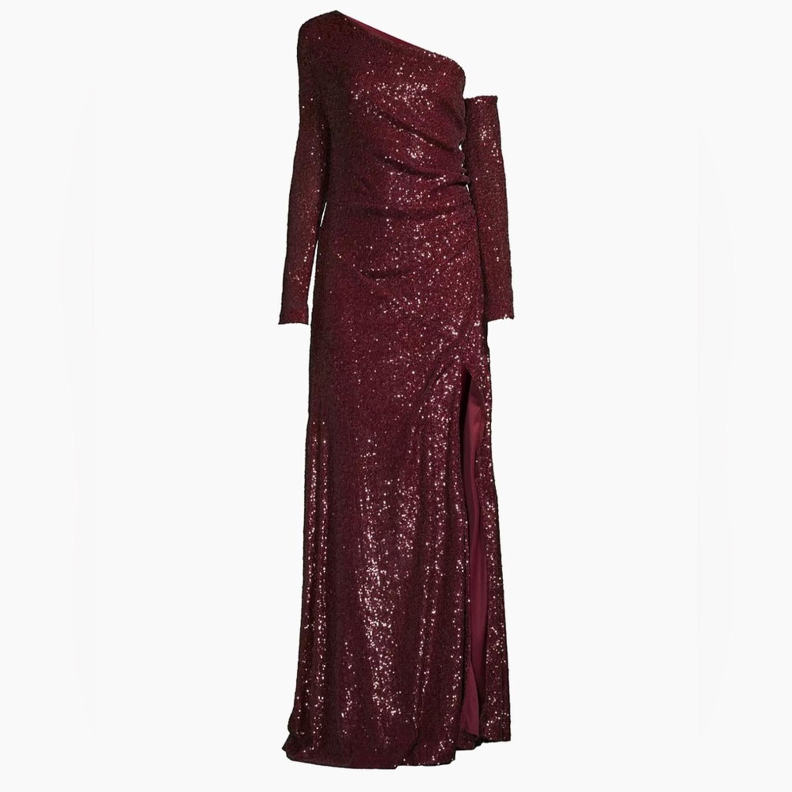 Donna Karan New York Social Occasion Asymmetric Sequined Gown, Size 16 NEW $595