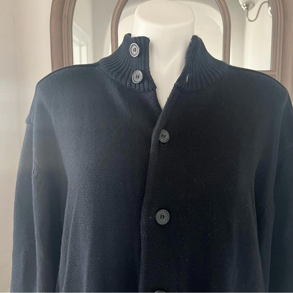 Oscar De La Renta Button Front Cardigan with Pockets, Black, Men’s Size XXL