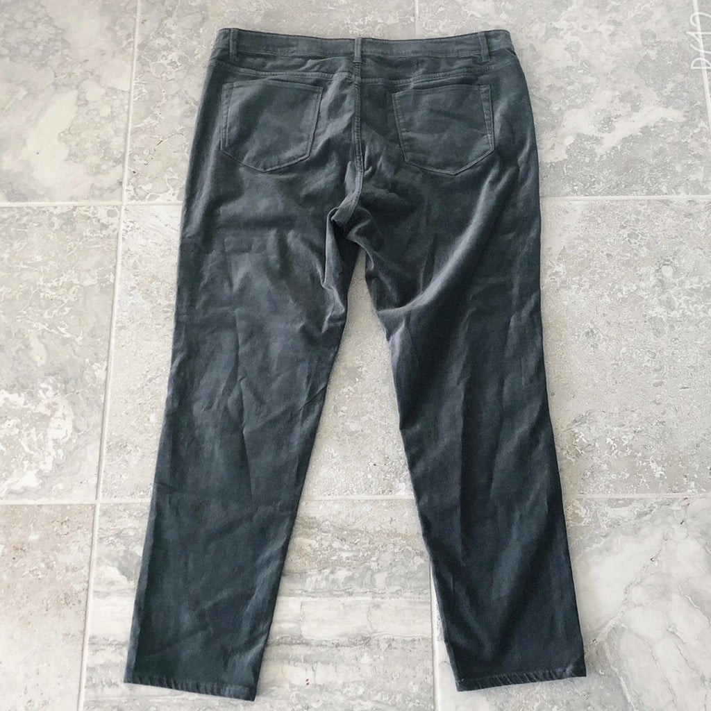 J. Jill Luxe Skinny Pants Cotton Faux-Suede High-Waist Flagstone, Size 16 NEW