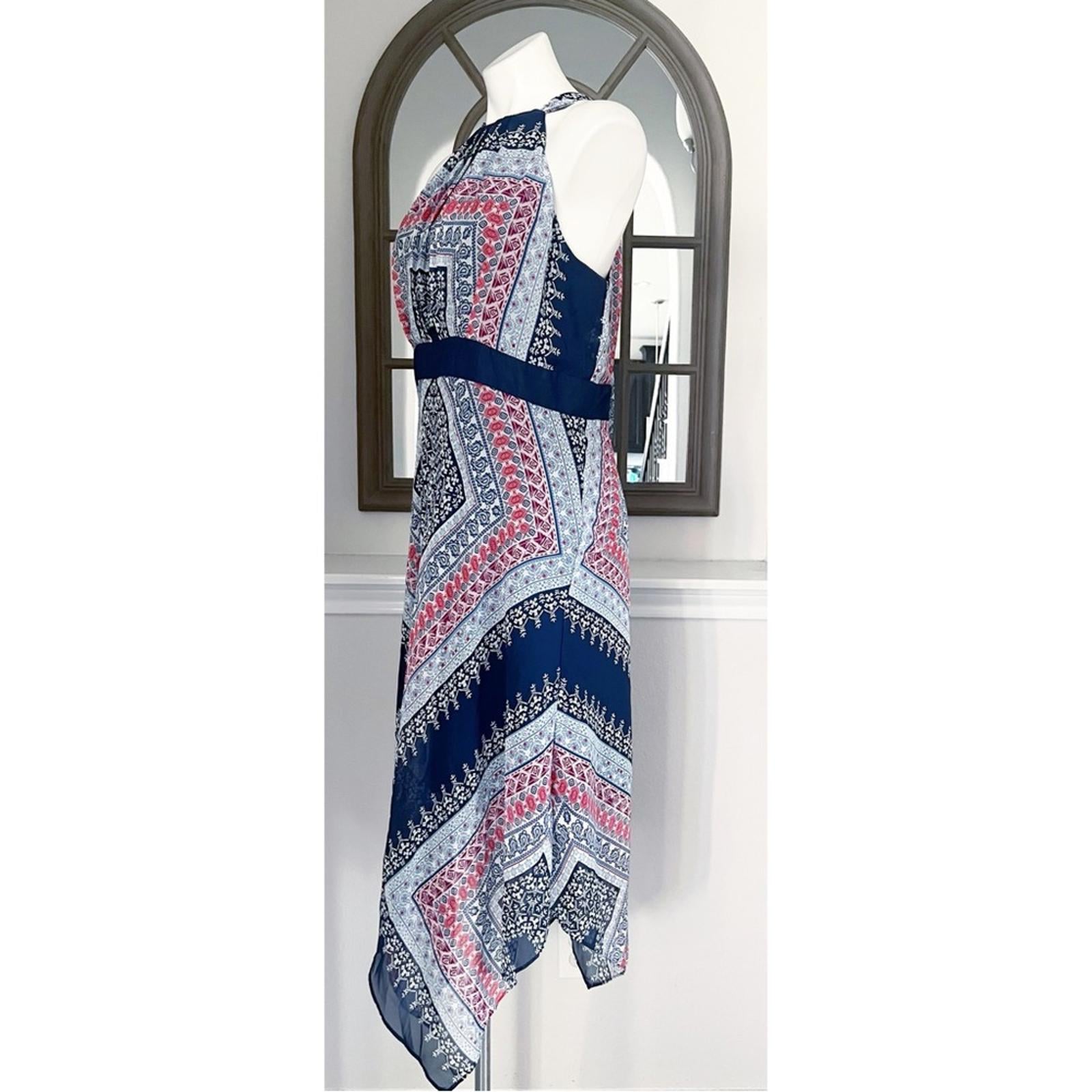 Sandra Darren Halter Sundress w/Handkerchief Hem, Size 16