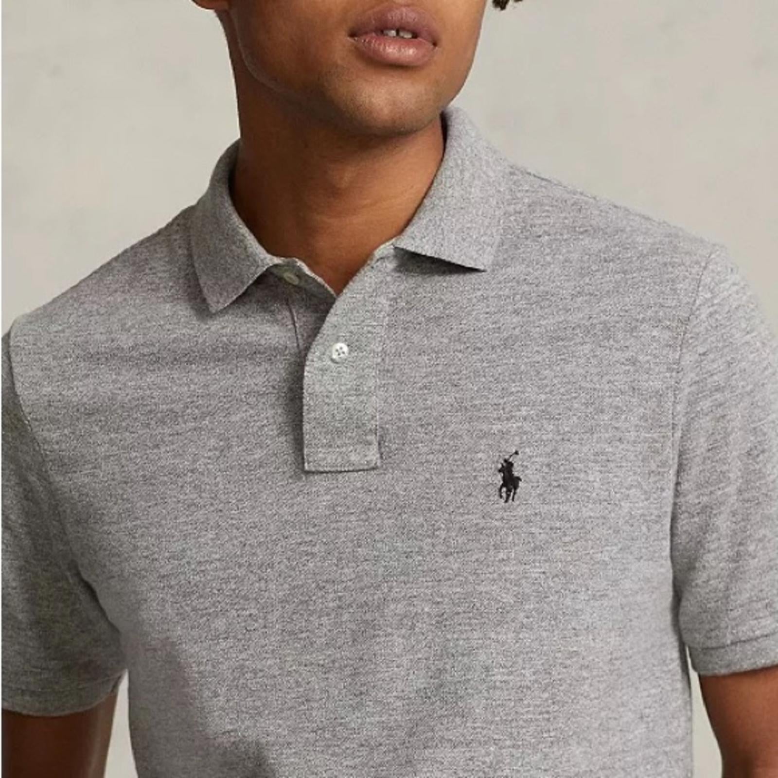 Polo Ralph Lauren Pima Soft Touch Polo Shirt in Heather Grey, Size L EXCELLENT