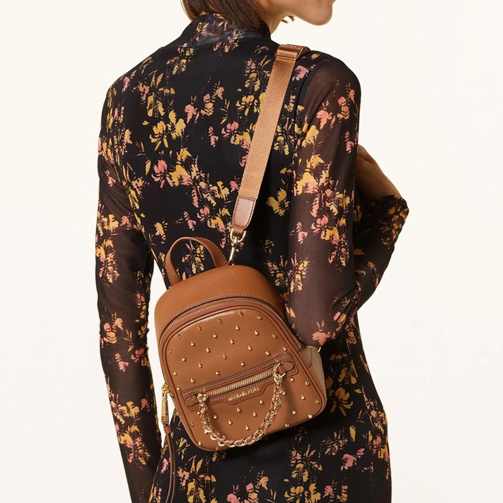 Michael Kors Elliot Messenger Leather Backpack with Rivets, New w/Tag