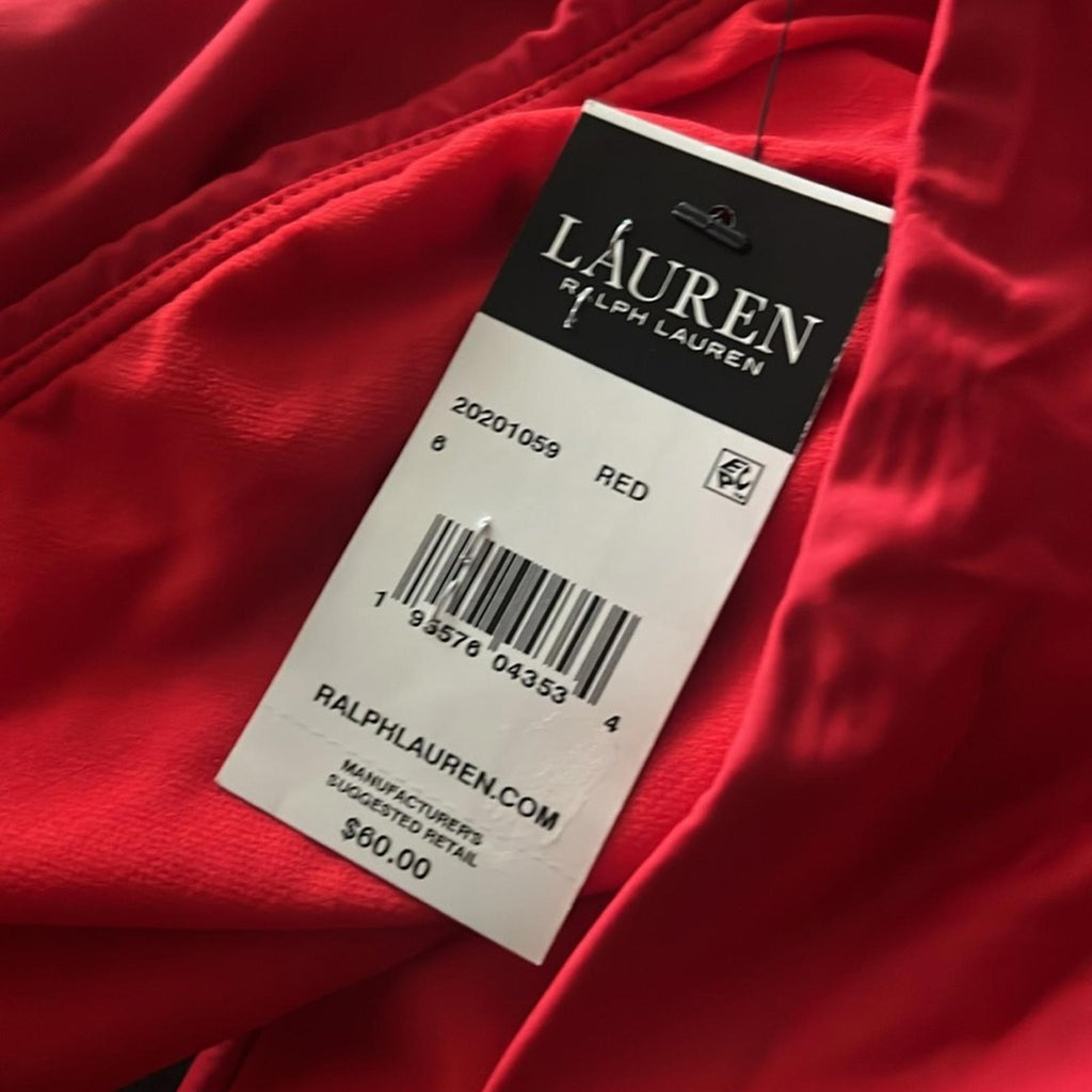 Lauren Ralph Lauren Beach Club Solid Mid-Rise V-Front Bikini Bottom Size 6, NWT
