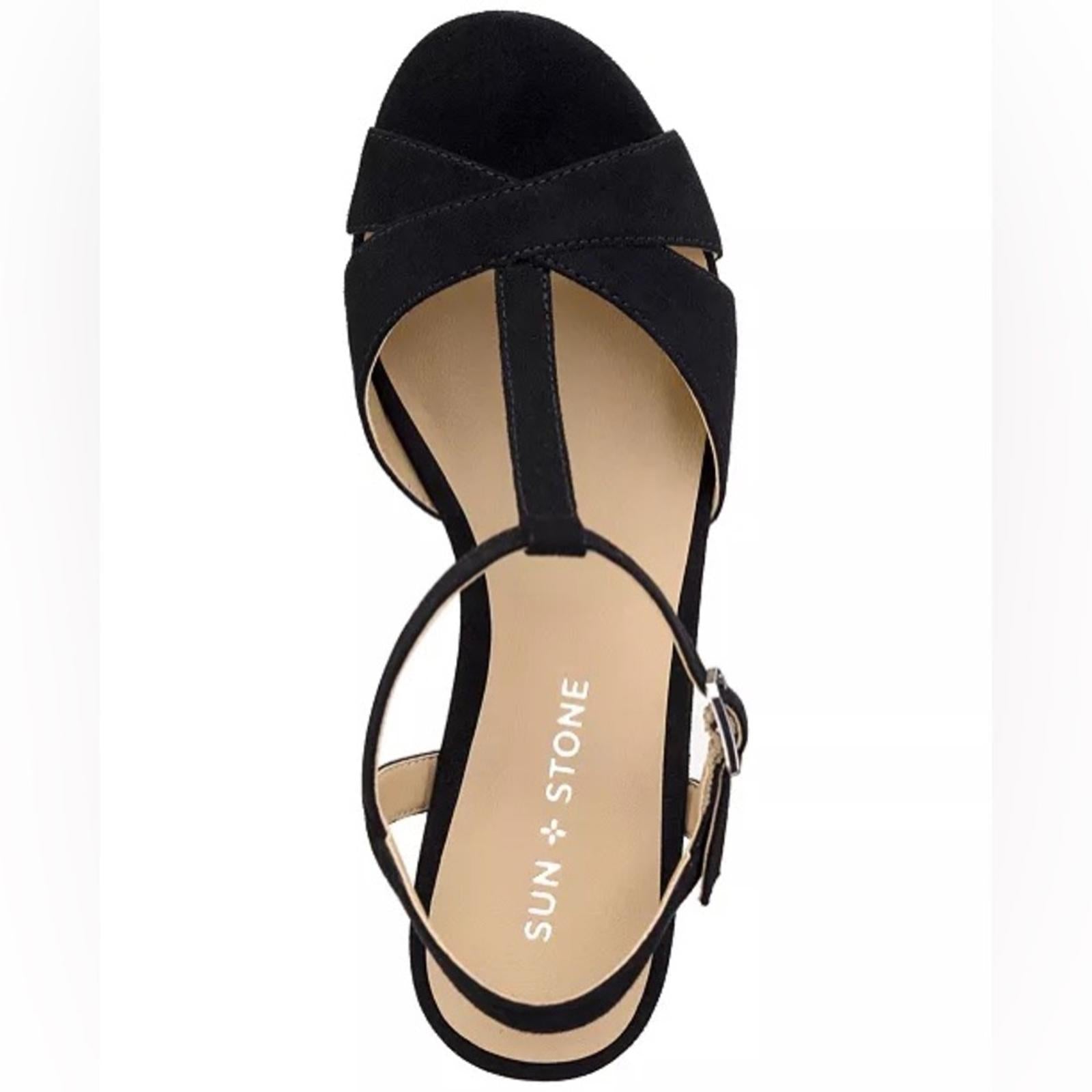 Sun+Stone Jillien Platform Block Heel Dress Sandals in Black, Size 11 New in Box