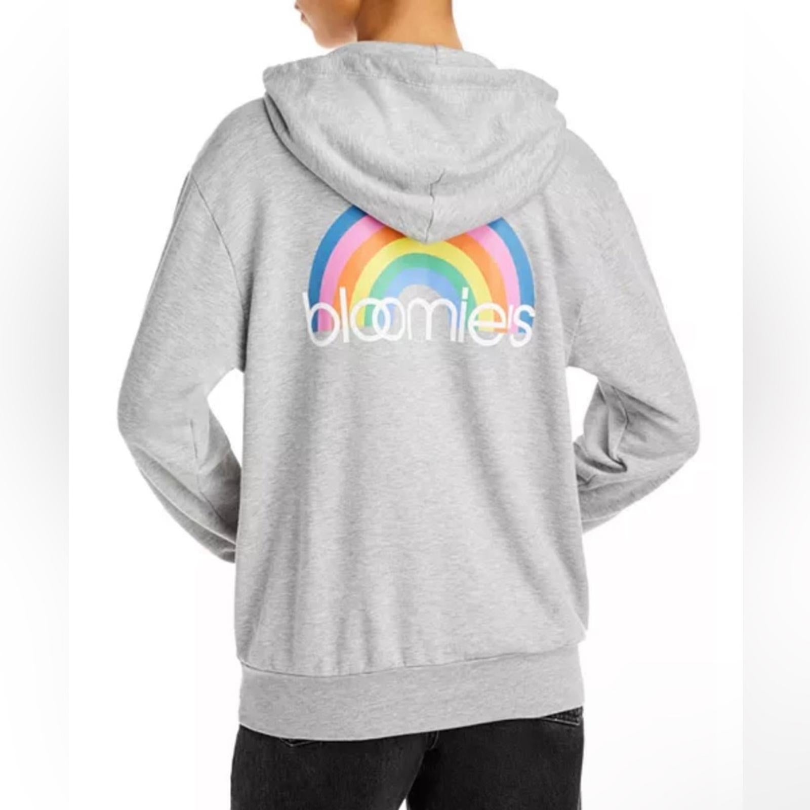 Bloomie's Unisex Rainbow Logo Hoodie in Heather Grey, Size M New w/Tag