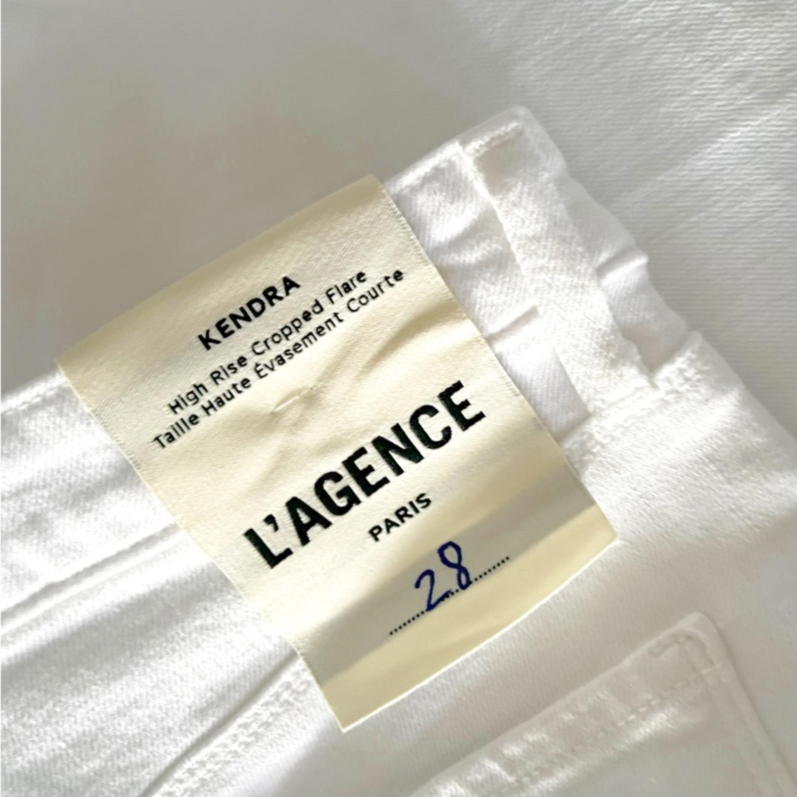 New L'Agence Kendra High-Rise Crop Flare Jeans White, Size 28 New w/Tag $275