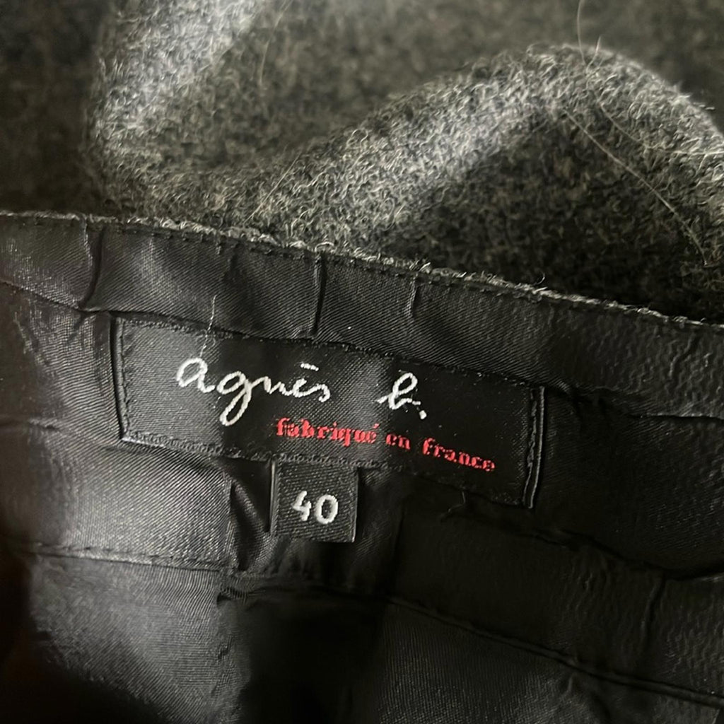 Agnés B. Wool Skirt in Heather Grey - Made in France - Size EU 40 EXCELLENT!