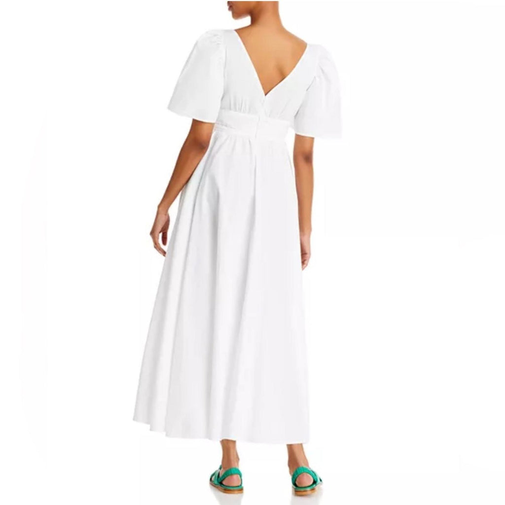 Rhode Margot Cotton Flutter Sleeve Maxi Dress in White, NWT, Size 4