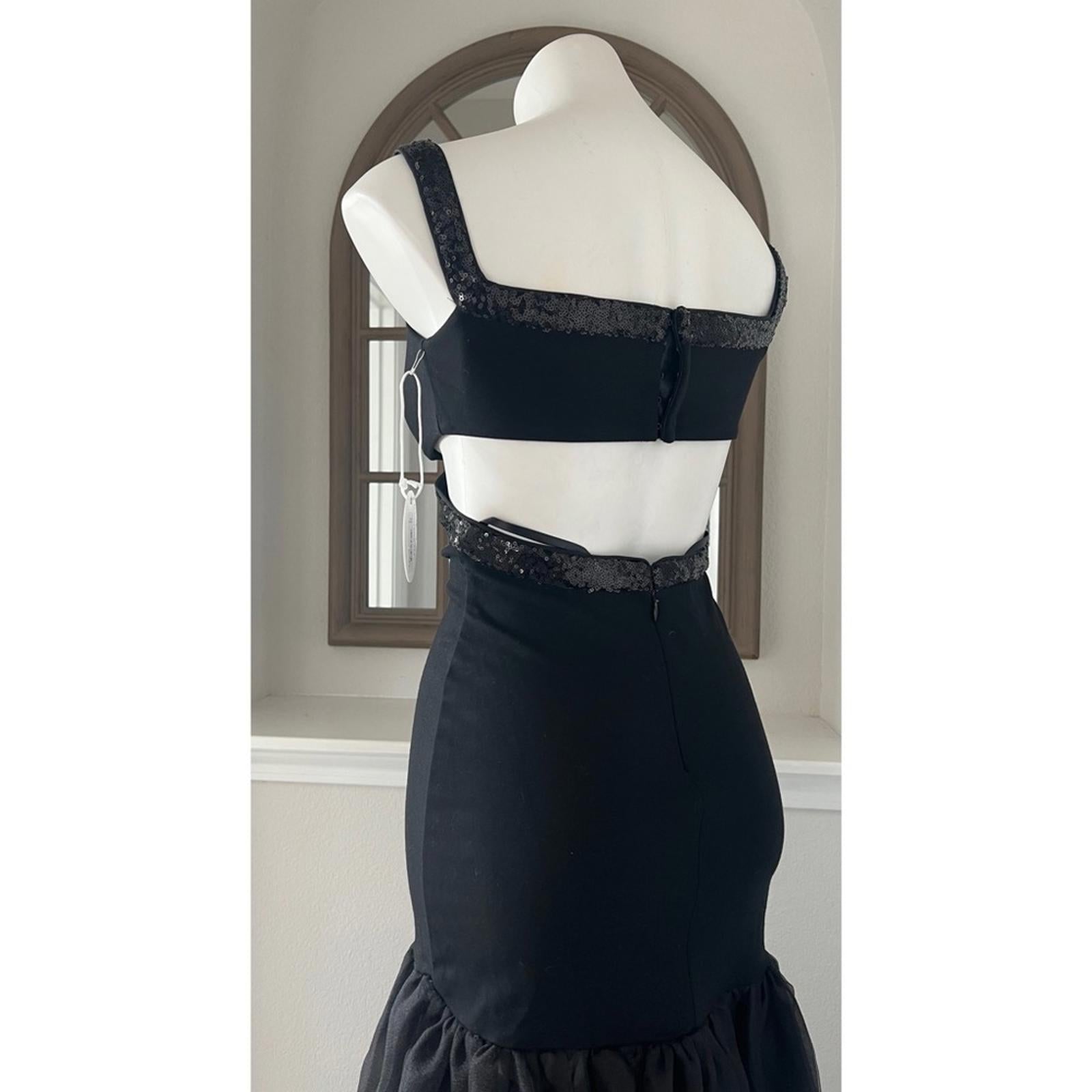NEW Staud Emmaline Off-the-Shoulder Cut-Out Dress in Black, Size Small NEW w/Tag