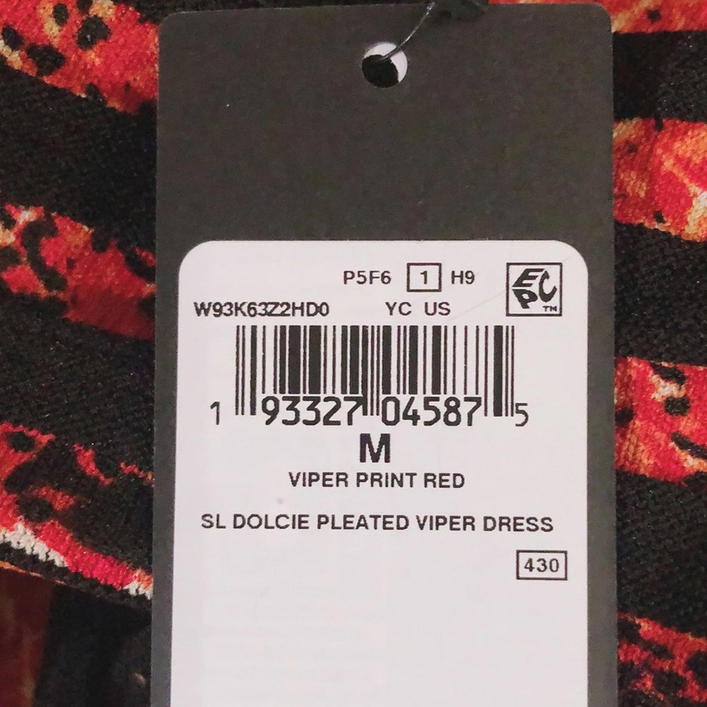 Guess Dolcie Pleated Viper Dress, Size M, New w/Tag