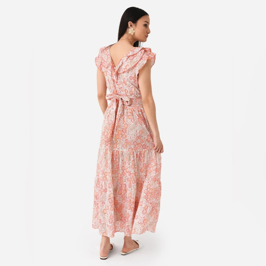 Poupette St Barth Della Long Dress, Pink Ceramique Size L New w/Tag