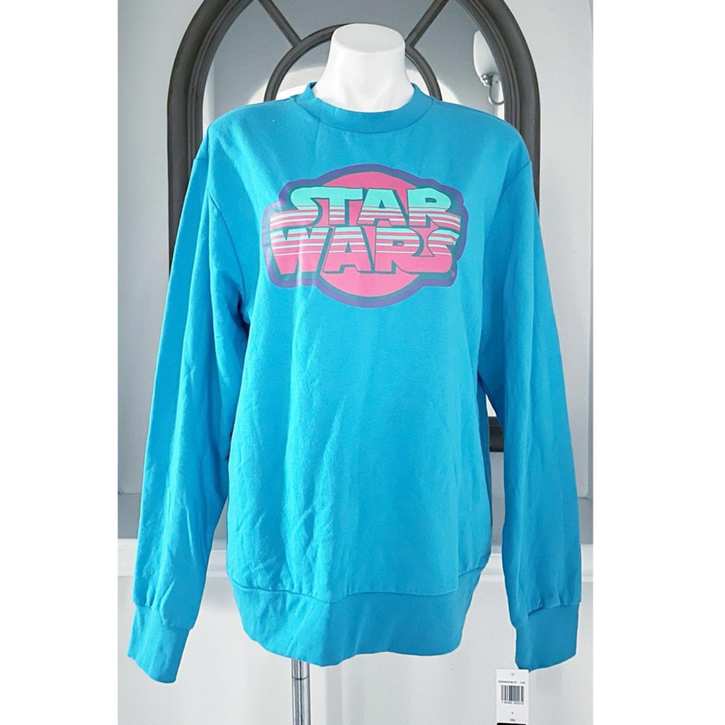 Star Wars Disney Crewneck Sweatshirt in Blue, Pullover Size L New w/Tag