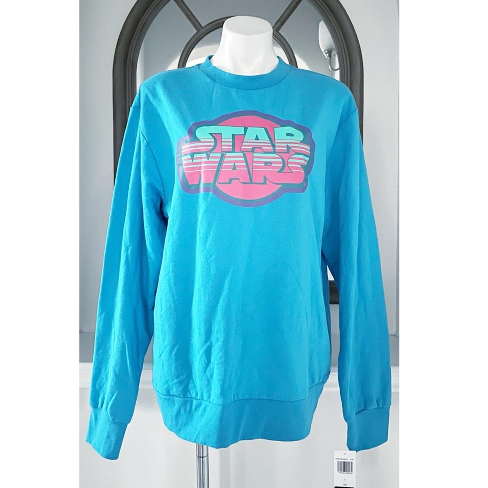 Star Wars Disney Crewneck Sweatshirt in Blue, Pullover Size L New w/Tag