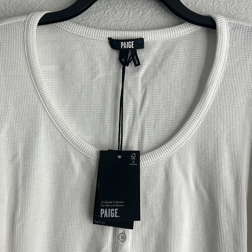 Paige Daniella White Long Sleeve Top, Size XL NWT