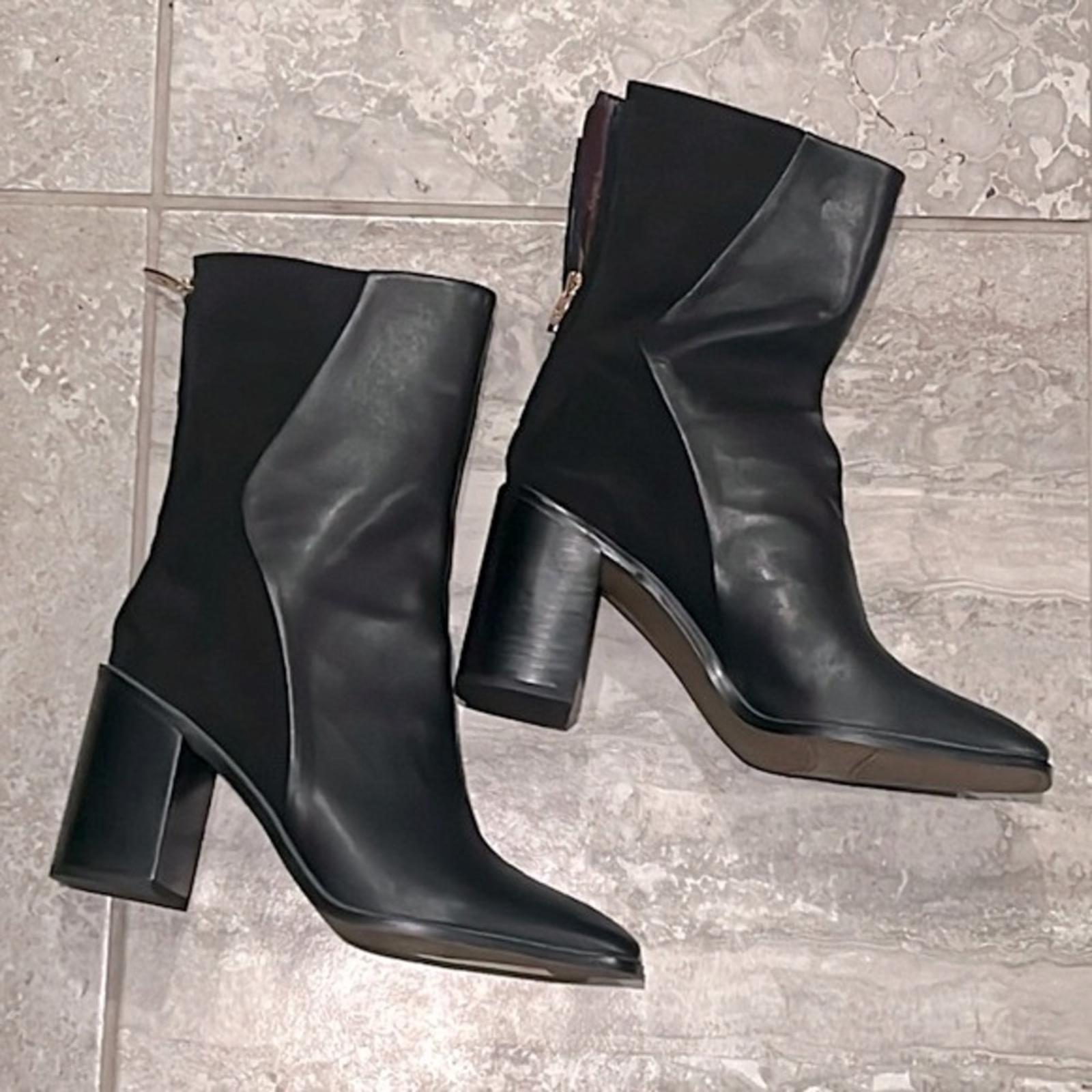 Sarto Steviena Leather Square-Toe Boots in Black Size 11 New w/o Box SOLD OUT!
