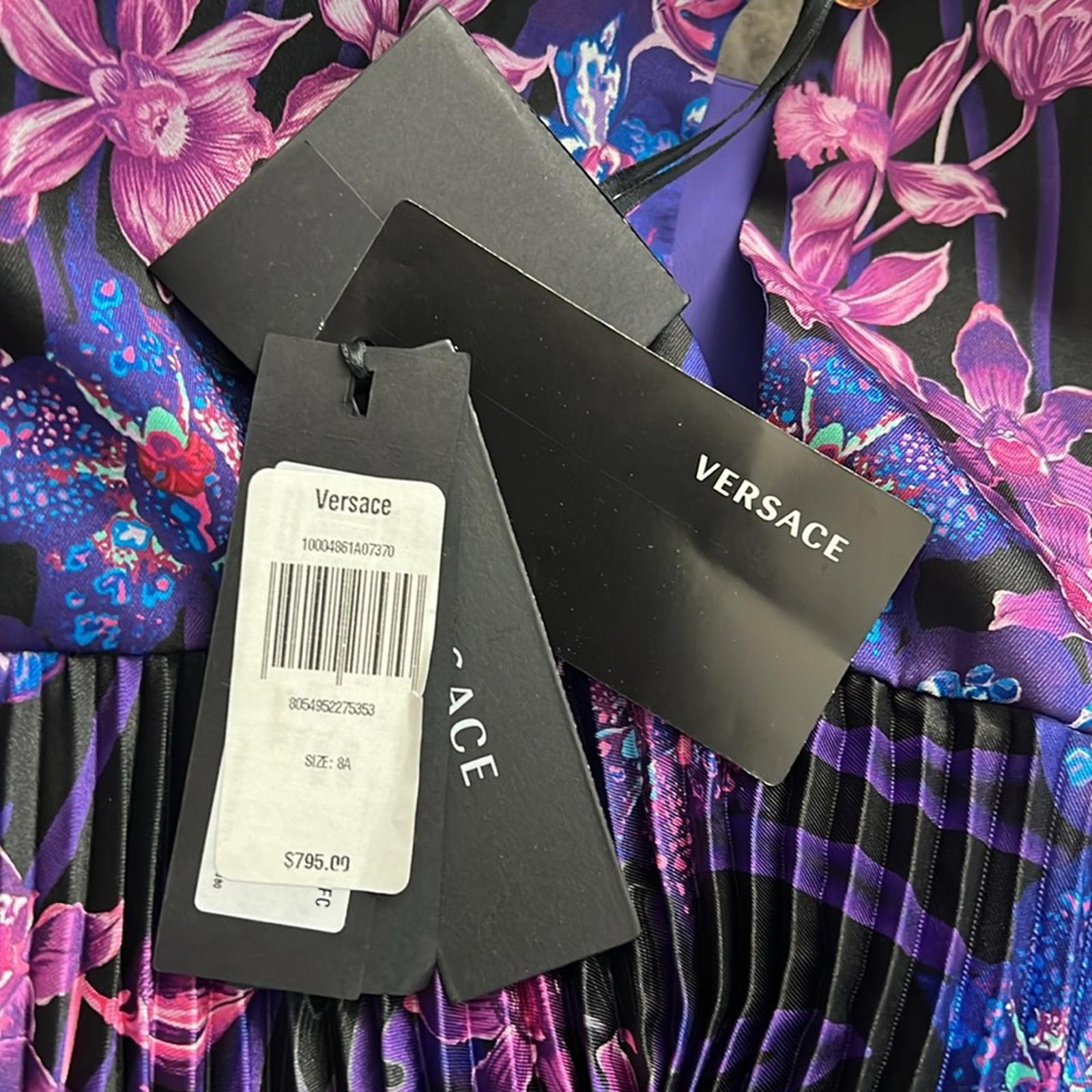 VERSACE Orchid Barocco Kids Pleated Dress, Size 14 New w/Tag $795 - SOLD OUT!