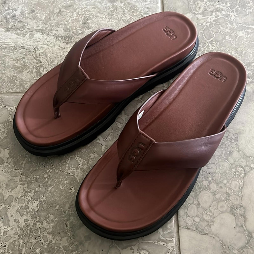 UGG Men's Capitola Flip California Sandals in Cognac Brown, NWT, Size 10
