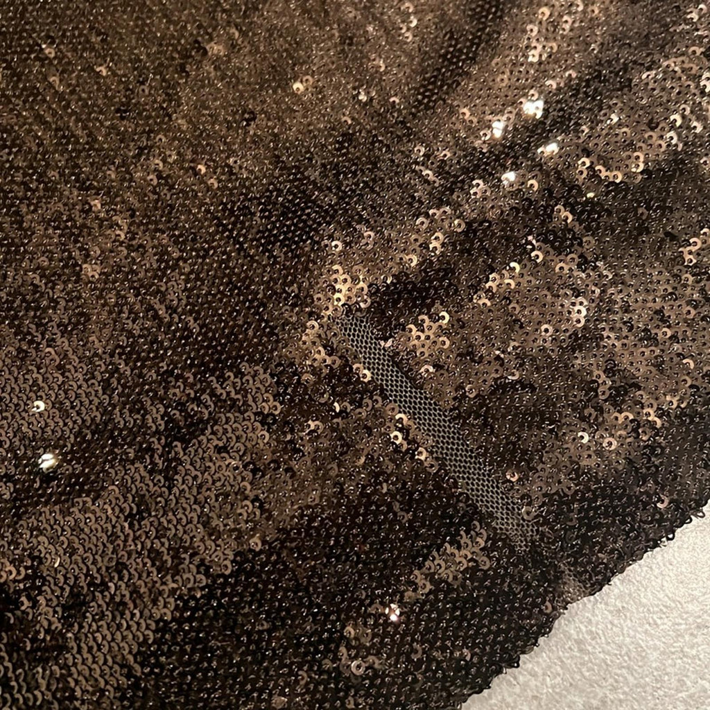 Halston Chloe Cutout Sequined Tulle Gown, Brown Size 4 New w/Tag Retail $595