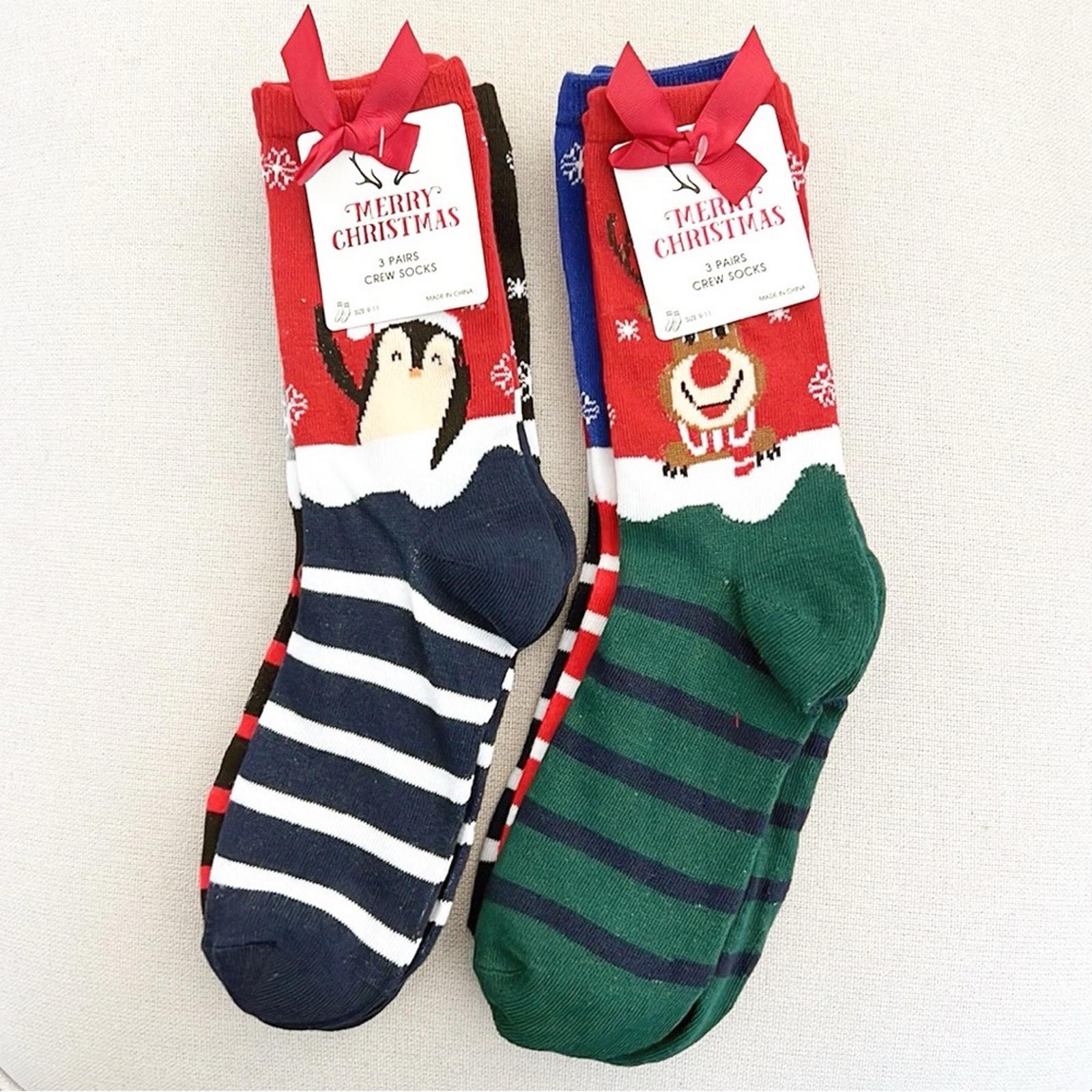 6-Pairs Holiday Crew Socks, Size 9-11 New w/Tag