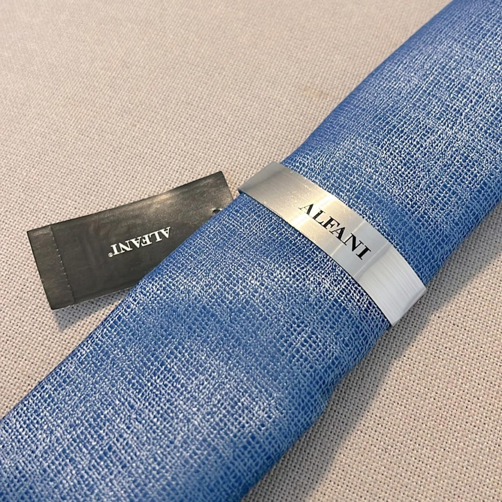 ALFATECH Kelsey Solid Slim Light Blue Neck Tie, New w/Tag