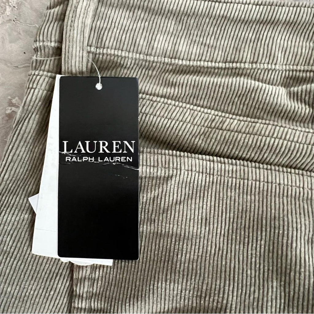 Lauren Ralph Lauren Stretch Corduroy Straight Pants, Green, Size 14 NWT $145