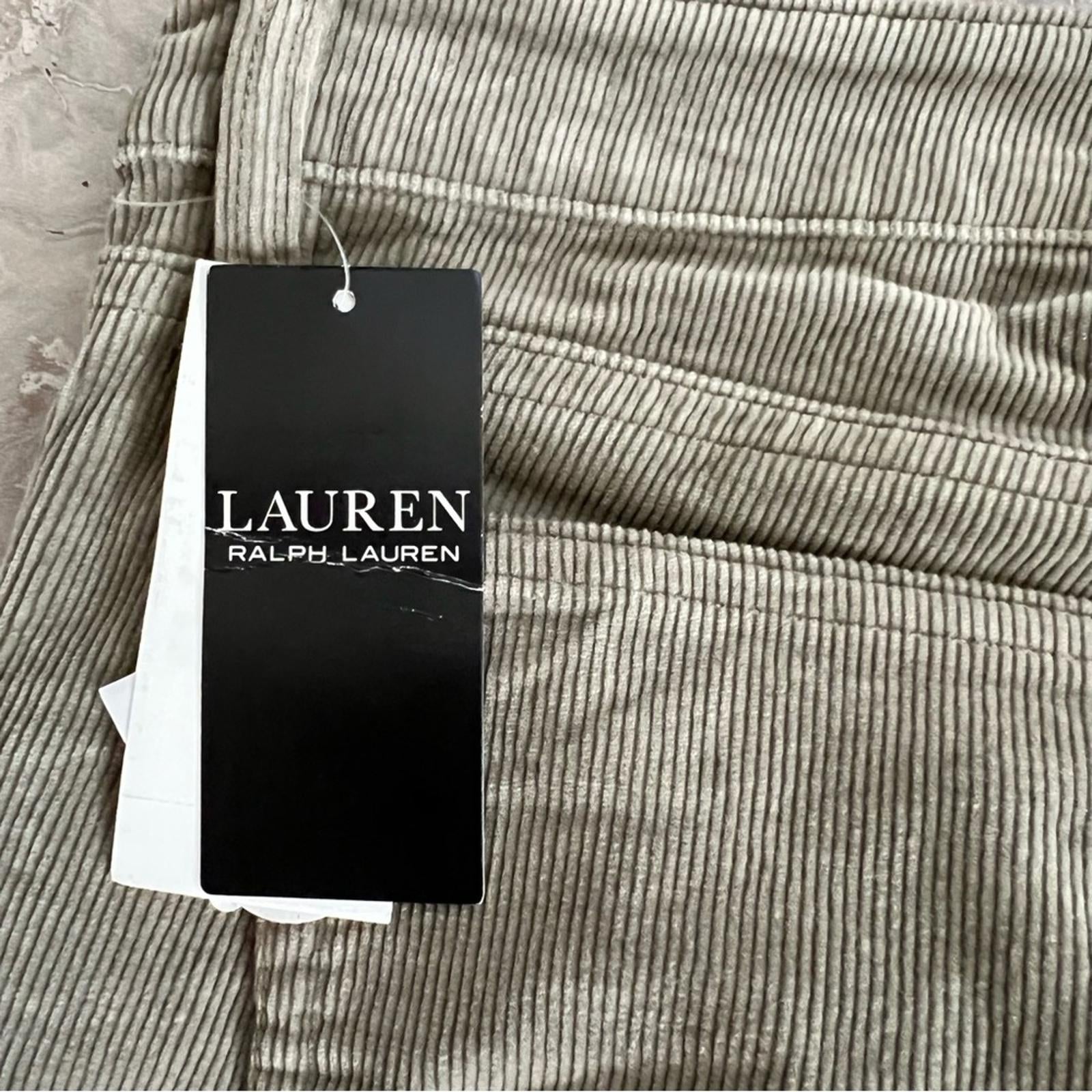 Lauren Ralph Lauren Stretch Corduroy Straight Pants, Green, Size 14 NWT $145