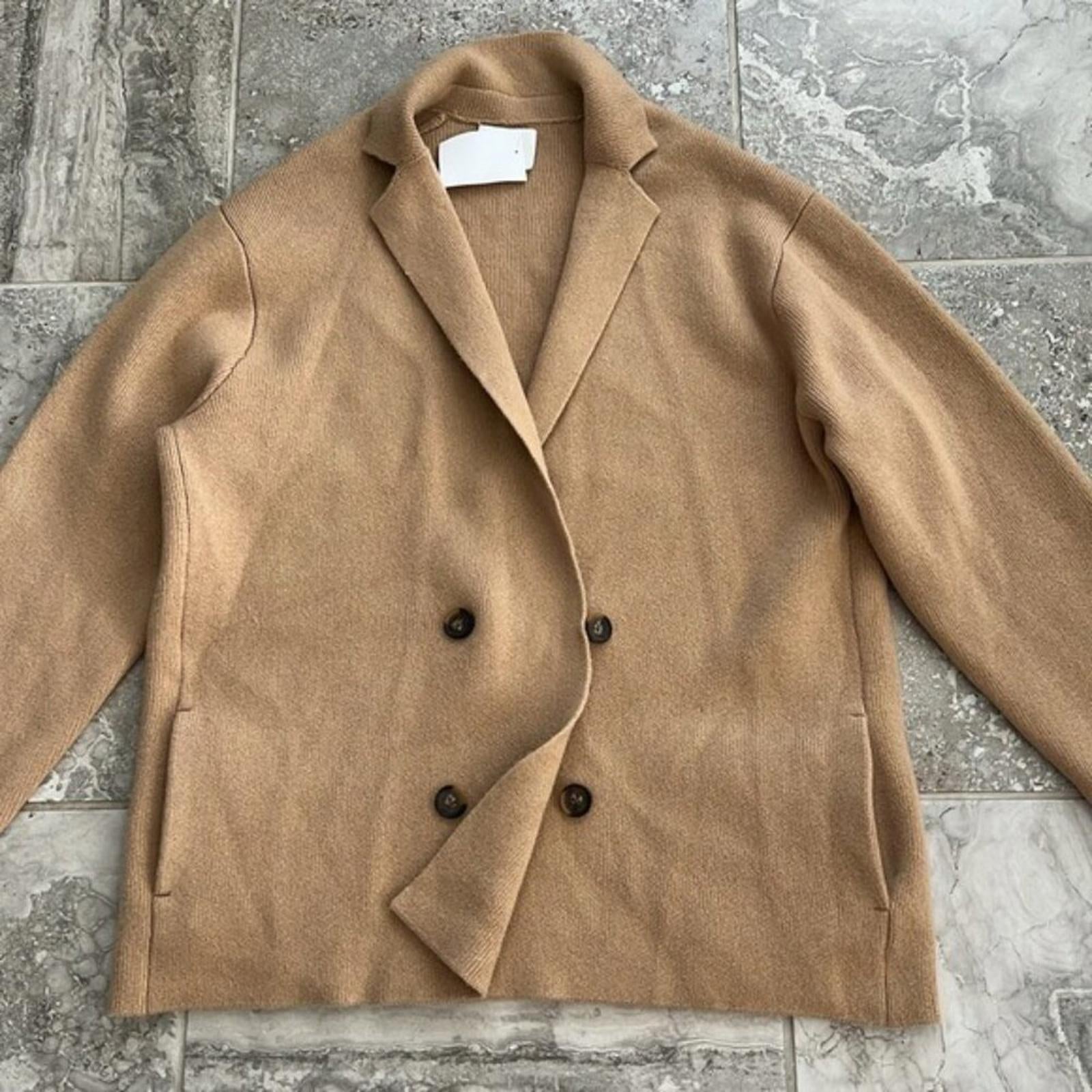 Vince Double-Breasted Wool-Cashmere Blazer Size L, NEW Retail $725 Sold Out