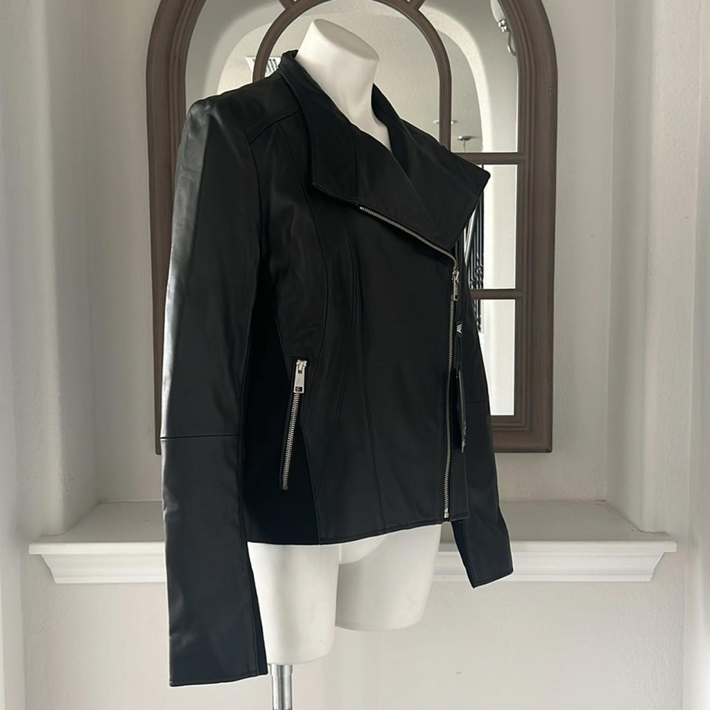 Andrew Marc Minowa Genuine LEATHER Jacket in Black, Size XL New w/Tag