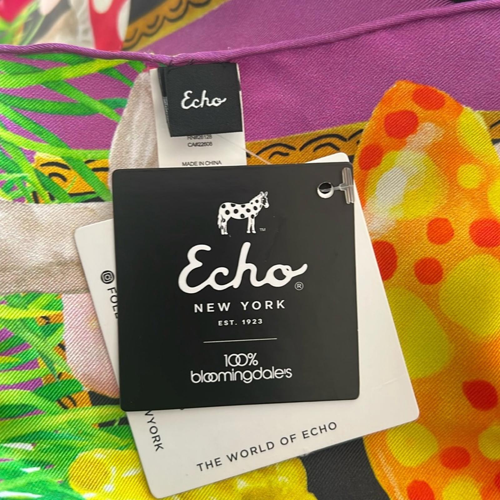 Echo Willy Wonka Silk Scarf with Candy & Mushroom Print, 35” x 35”New w/Tag $159
