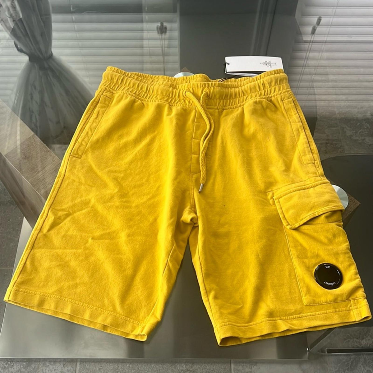 C.P. Company Light Fleece Drawstring Cargo Shorts Made in Italy Size S New w/Tag