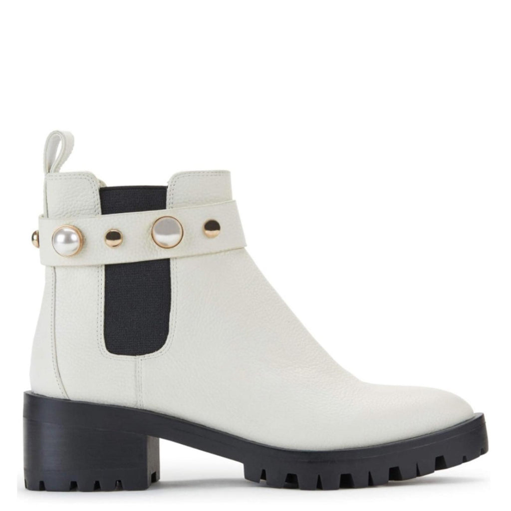 Karl Lagerfeld Paris Porshay Lug Sole Boots in Bone/White, Size 39 New w/o Box