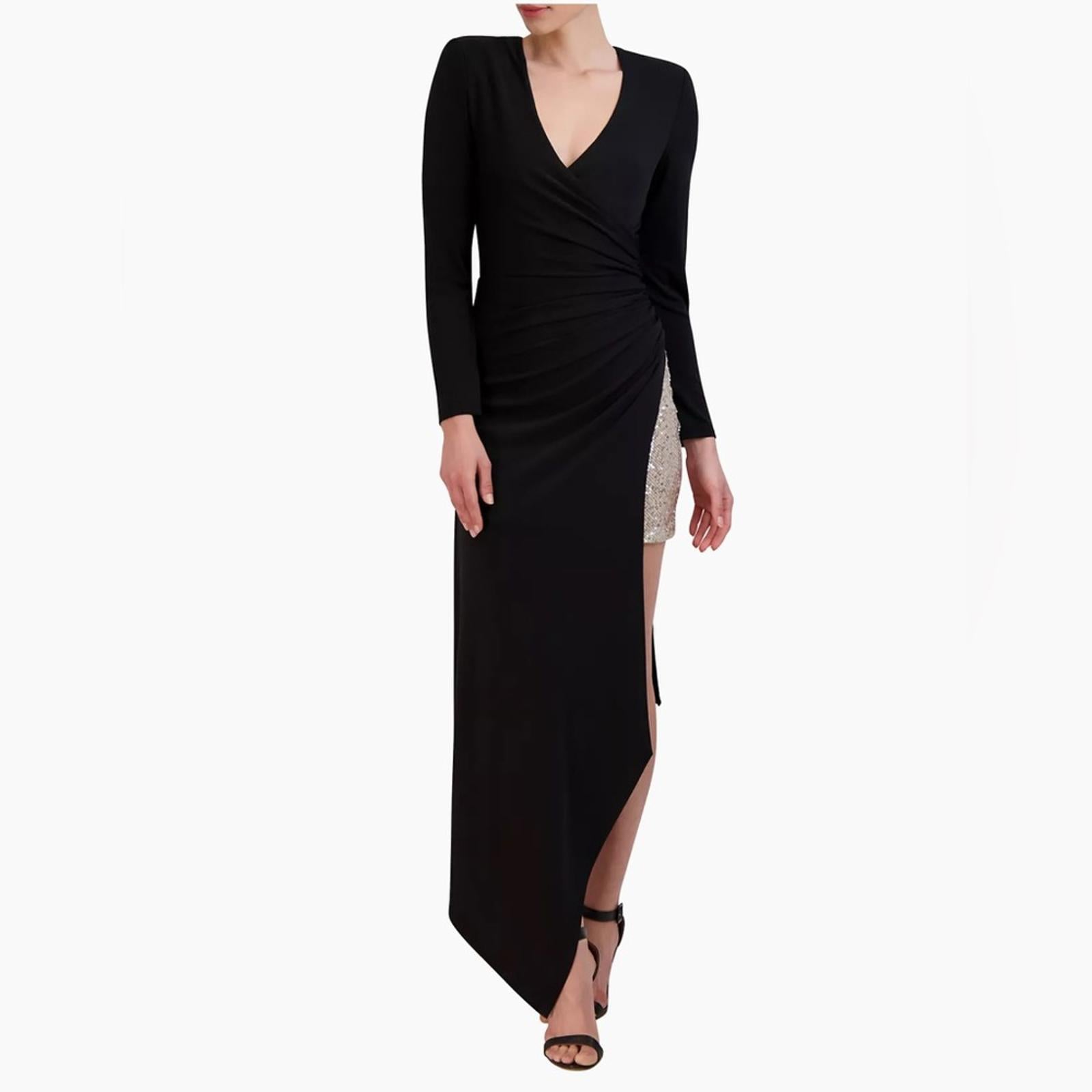 BCBGMaxazria Sequin Asymmetric Midi-Dress, Size 6, New with Tag