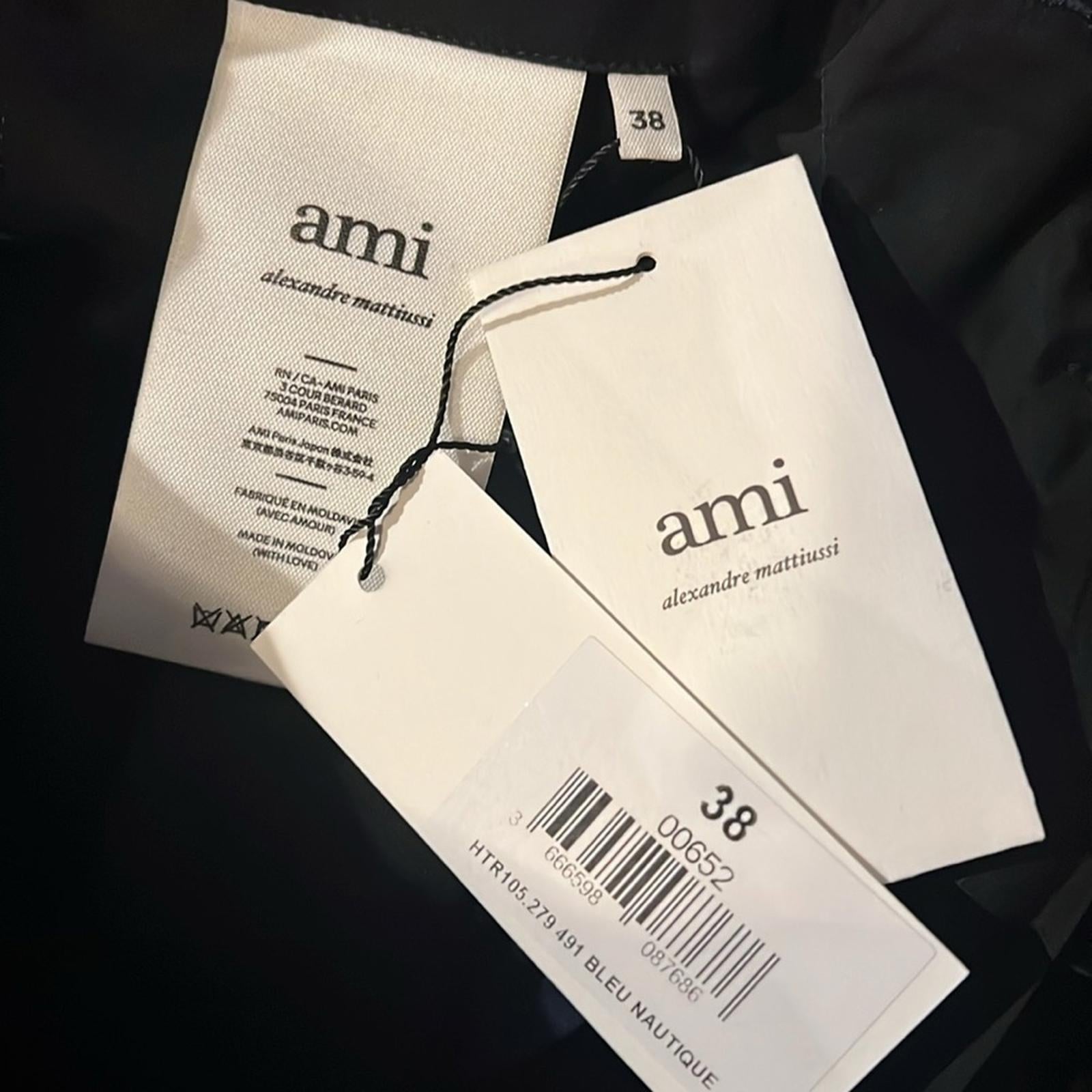 AMI Carott Fit Trousers in Blue, Size S (32x29) New w/Tag Retail $415