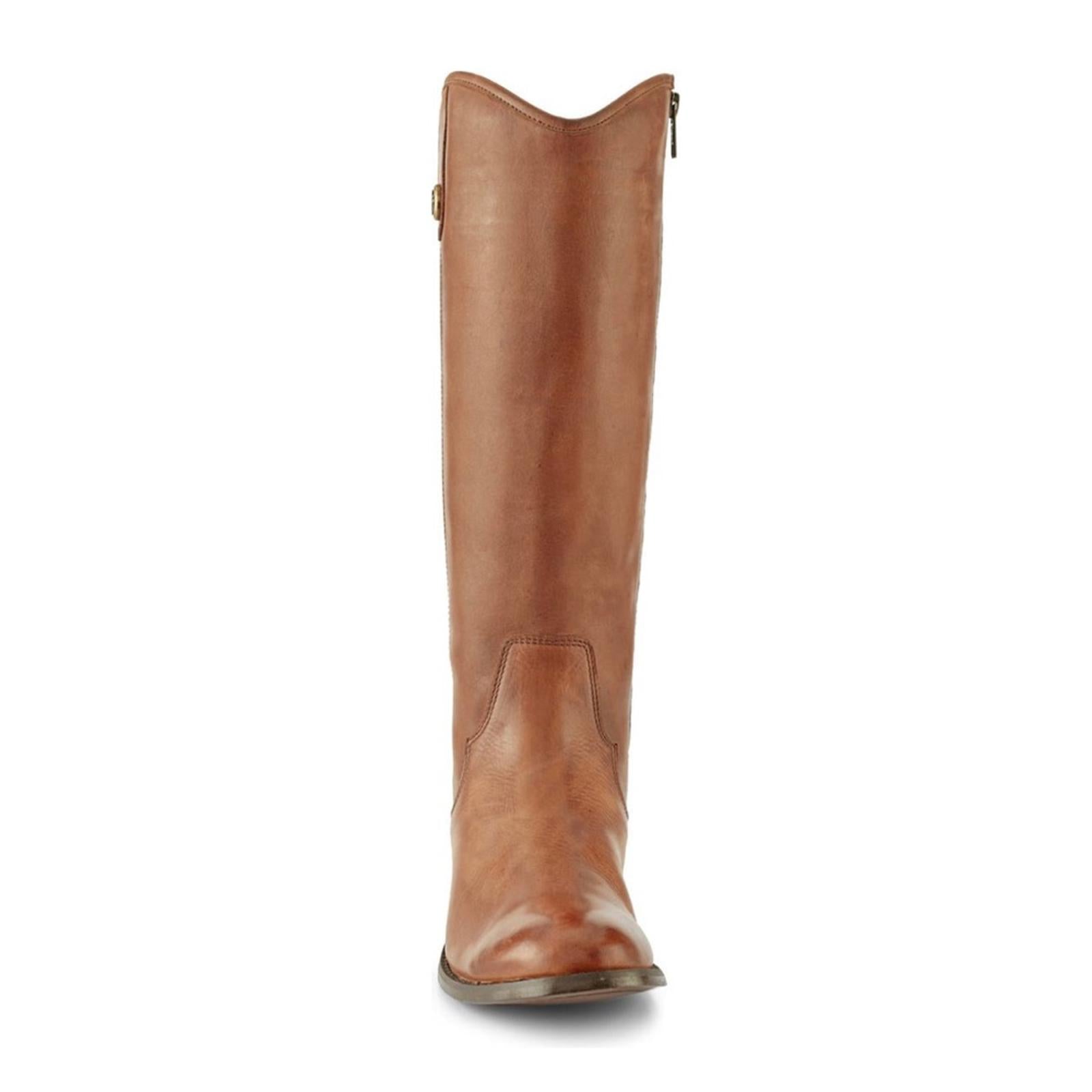 FRYE Leather Inside Zip Tall Boots in Cognac, Size 5 NEW in Box $378
