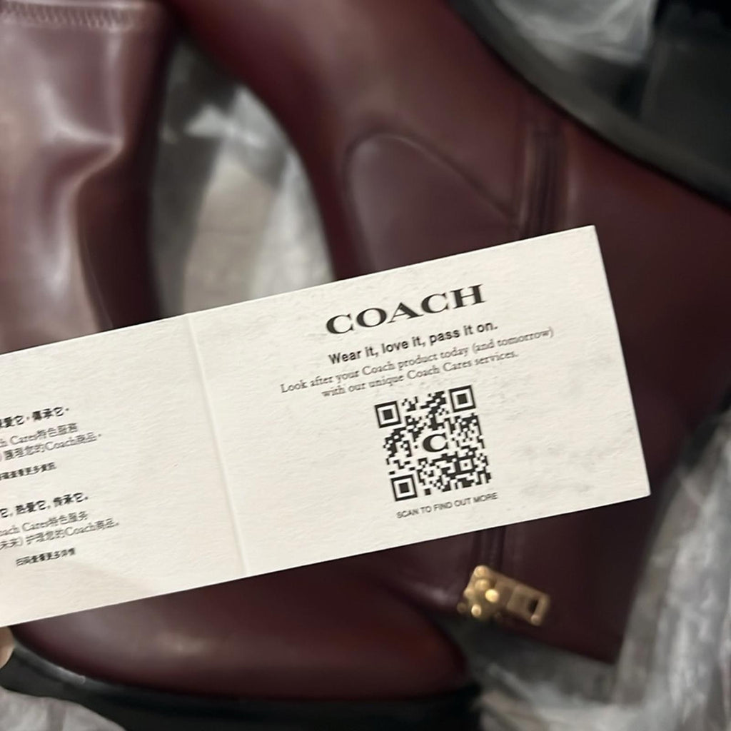 Coach Joy Lug-Sole Booties in Dark Cranberry, Size 11 New in Box $250