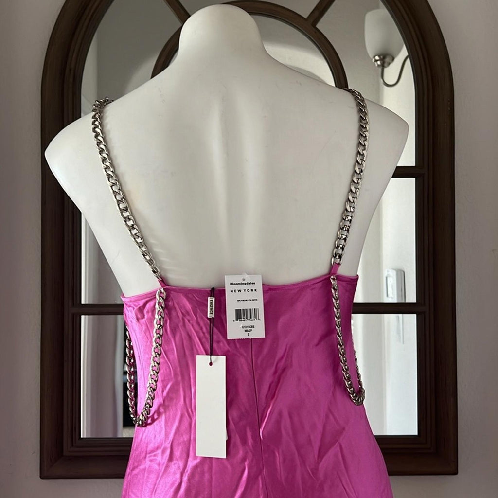 L’Agence Majesty Chain Trim Gown in Pink, Size 2 New w/Tag
