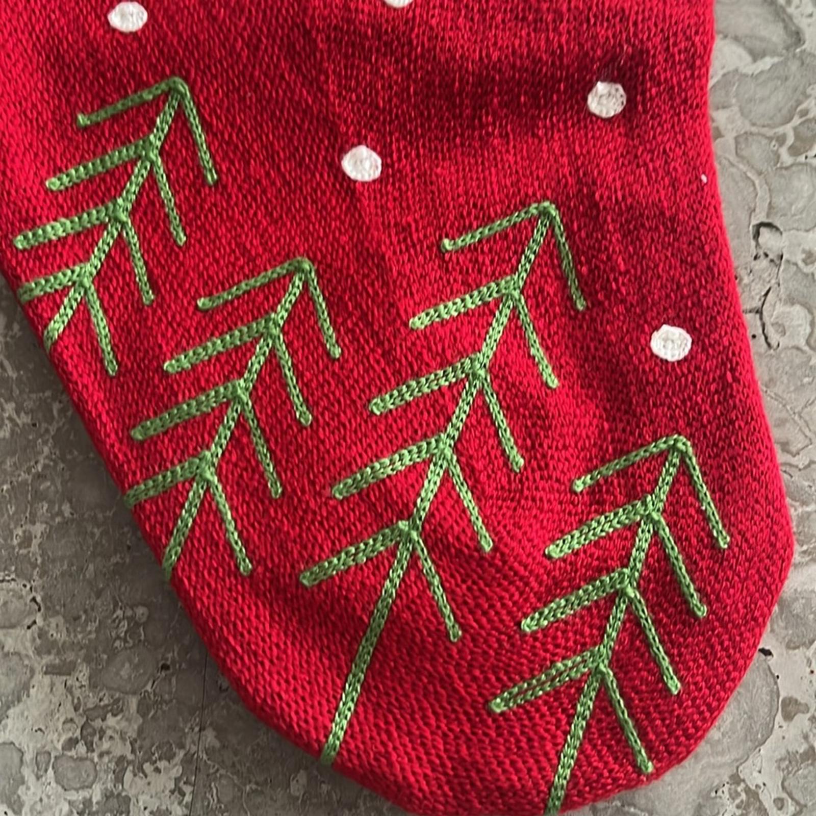 X2 “MERRY Everything” Embroidered Stockings 8.5” x 21” New with Tag