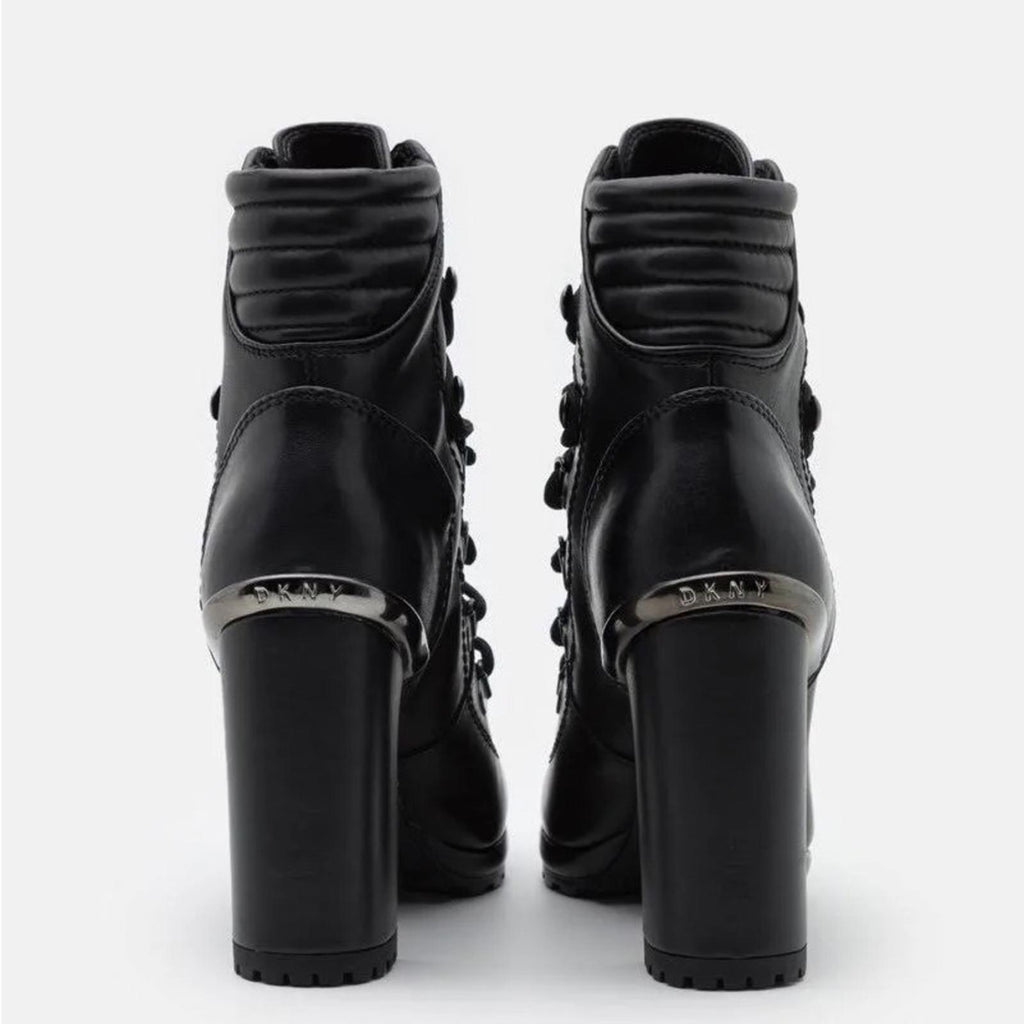 DKNY Lenni Lace-Up Ankle Boots, Oiled Suede Black Size 11 New in Box Retail $189