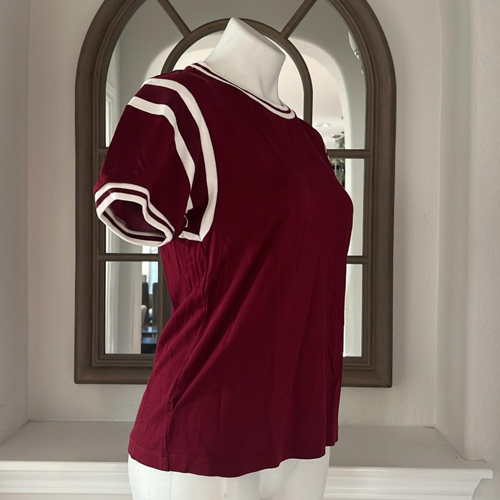 T by Alexander Wang Short Sleeve Jersey Top in Burgundy Red, Size M EXCELLENT!