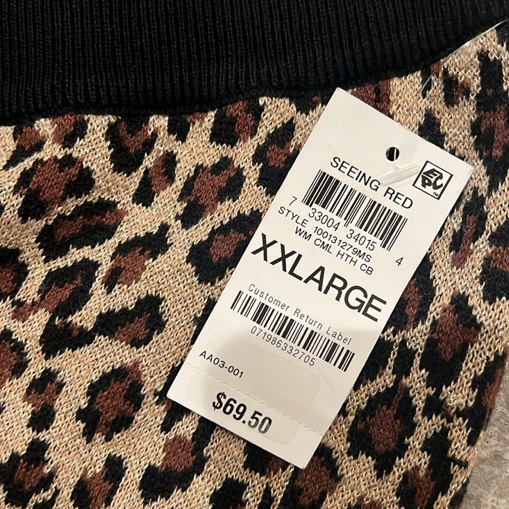 Charter Club Mid-Rise Sweater Elastic Waist Animal Print Pants, Size XXL NEW