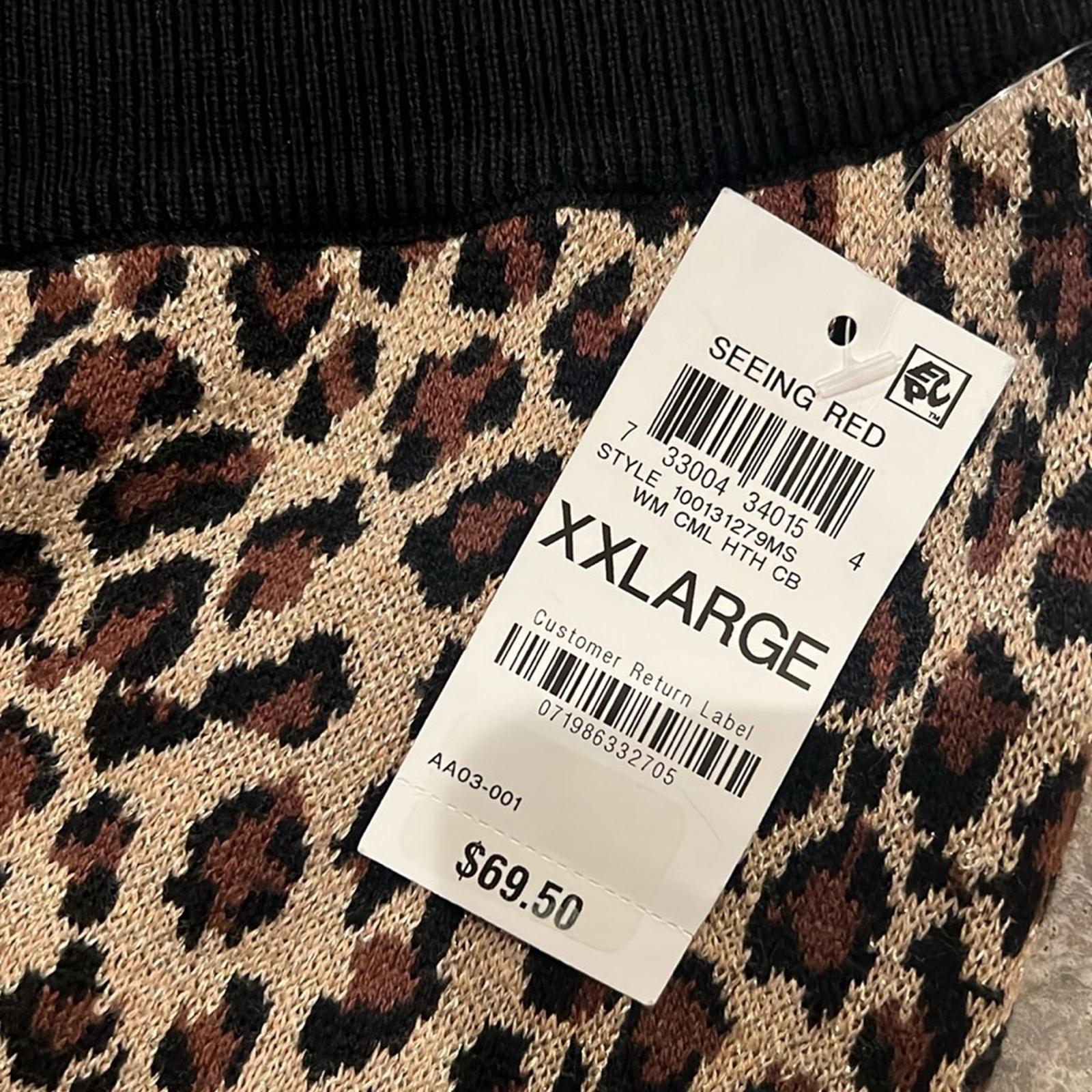 Charter Club Mid-Rise Sweater Elastic Waist Animal Print Pants, Size XXL NEW