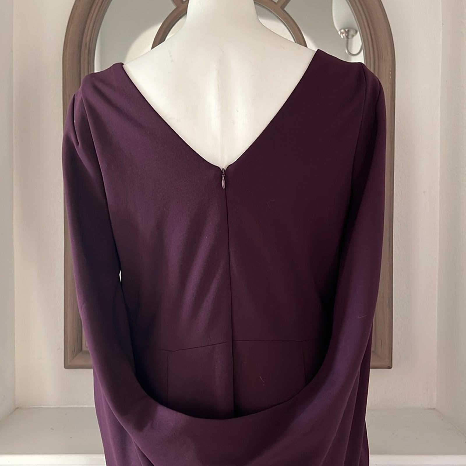 Betsy & Adam Midi Cowl Neck Drape Back Scuba Crepe Dress Size 14 NEW w/Tag