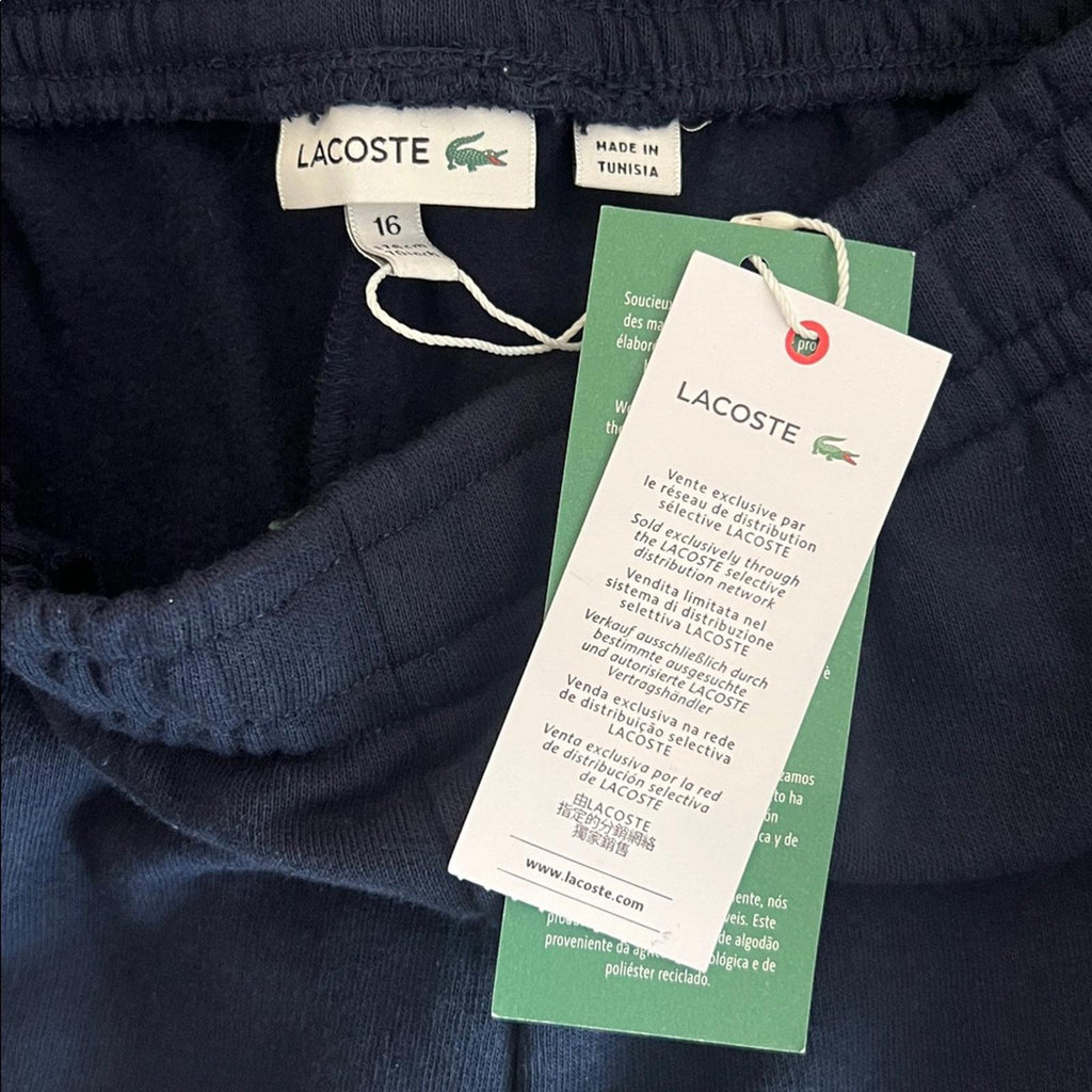 Lacoste Navy Tracksuit Bottoms, Boy’s Size 16, NWT