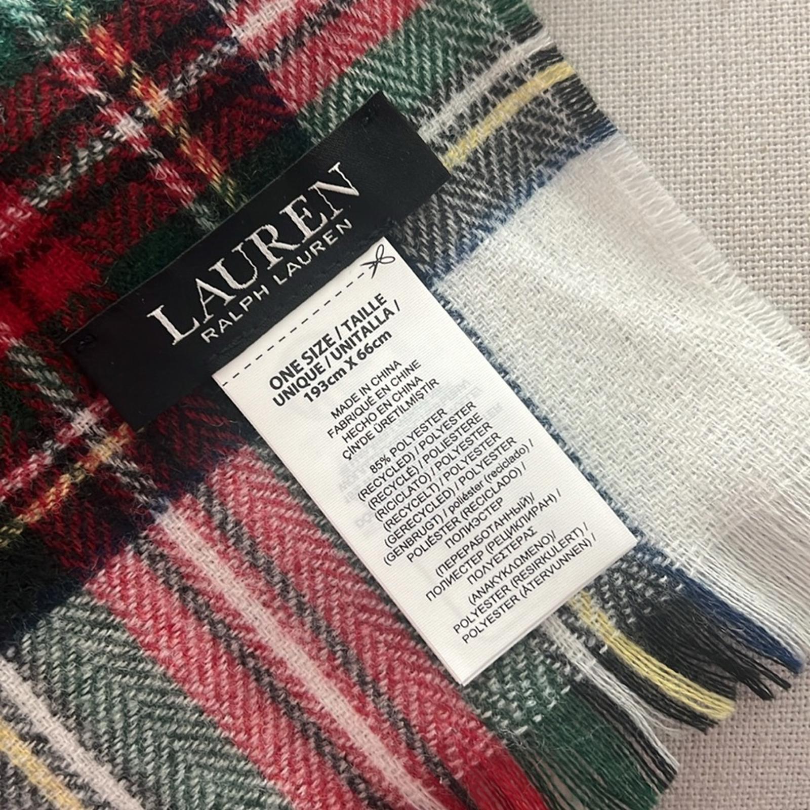 Ralph Lauren Plaid Wool Blend Scarf 193cm X 66cm, NEW
