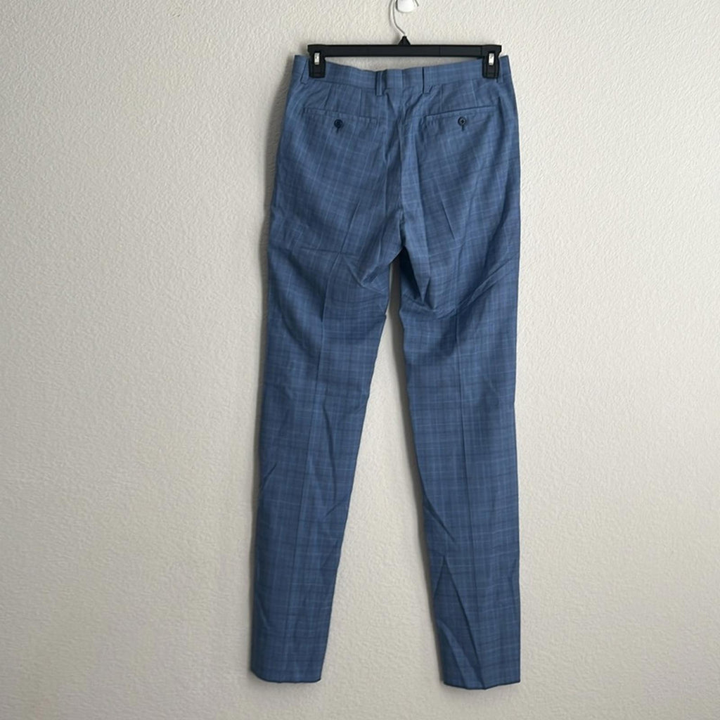 John Varvatos Tonal Plaid Slim Fit Suit Pants 100% Wool, Size 30 NEW w/Tag $228